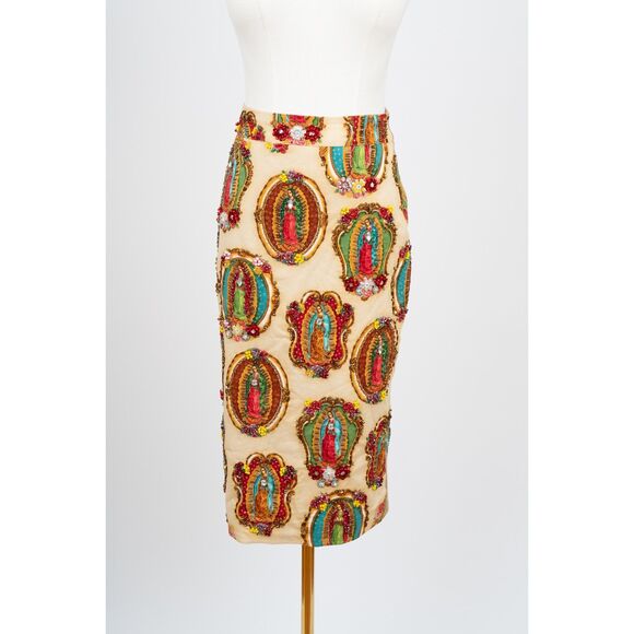 Rare Josefina by Vero Solis  Virgin Mary Skirt Heavy Embroidery Size S - Picture 1 of 4